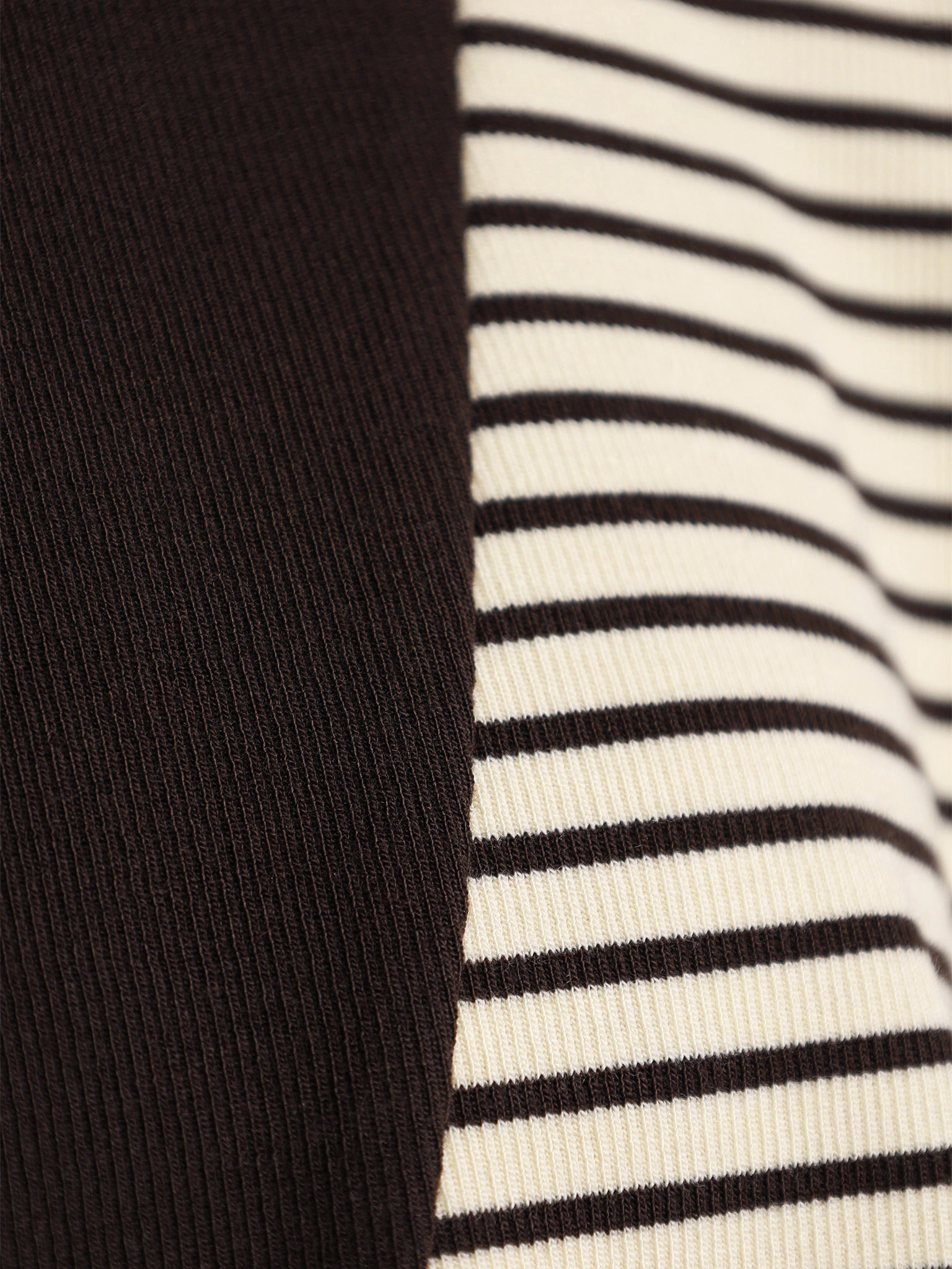 Джемпер темно-коричневого цвета в полоску с рукавами 3/4 